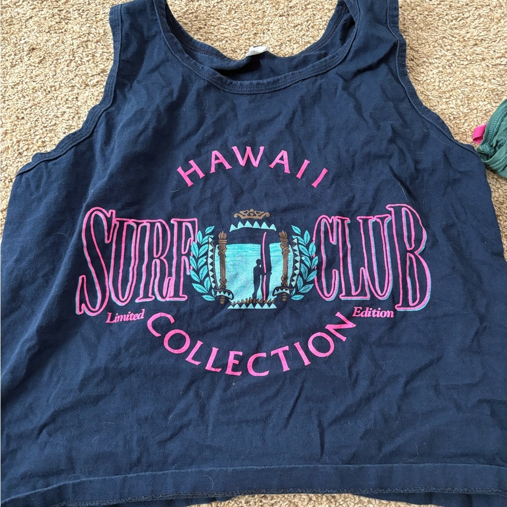 Vibrant Blue and Pink Graphic Tank Top